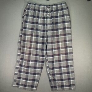 Andrew Scott Plaid Flannel Pajama Pants Mens 3XL Gray Cotton Lounge Sleepwear